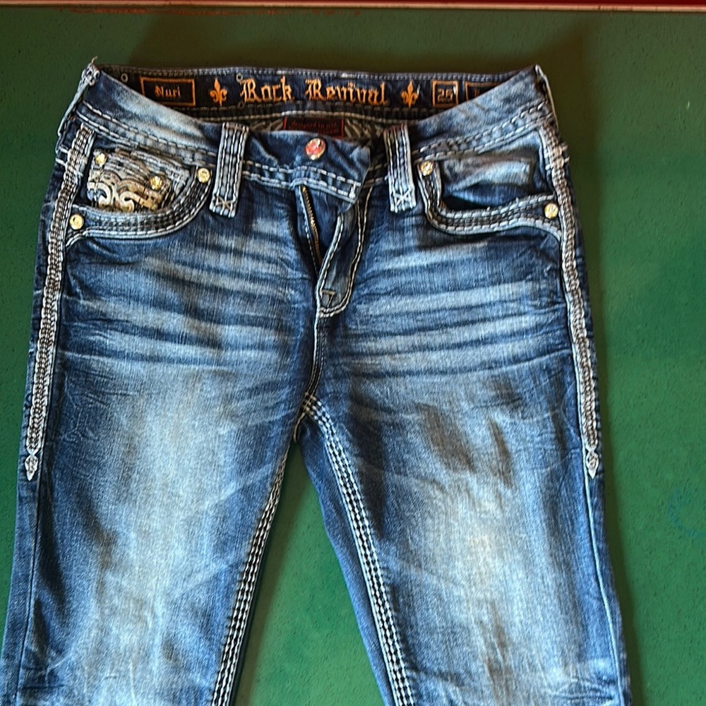 Rock Revival Blue Distressed Jeans
